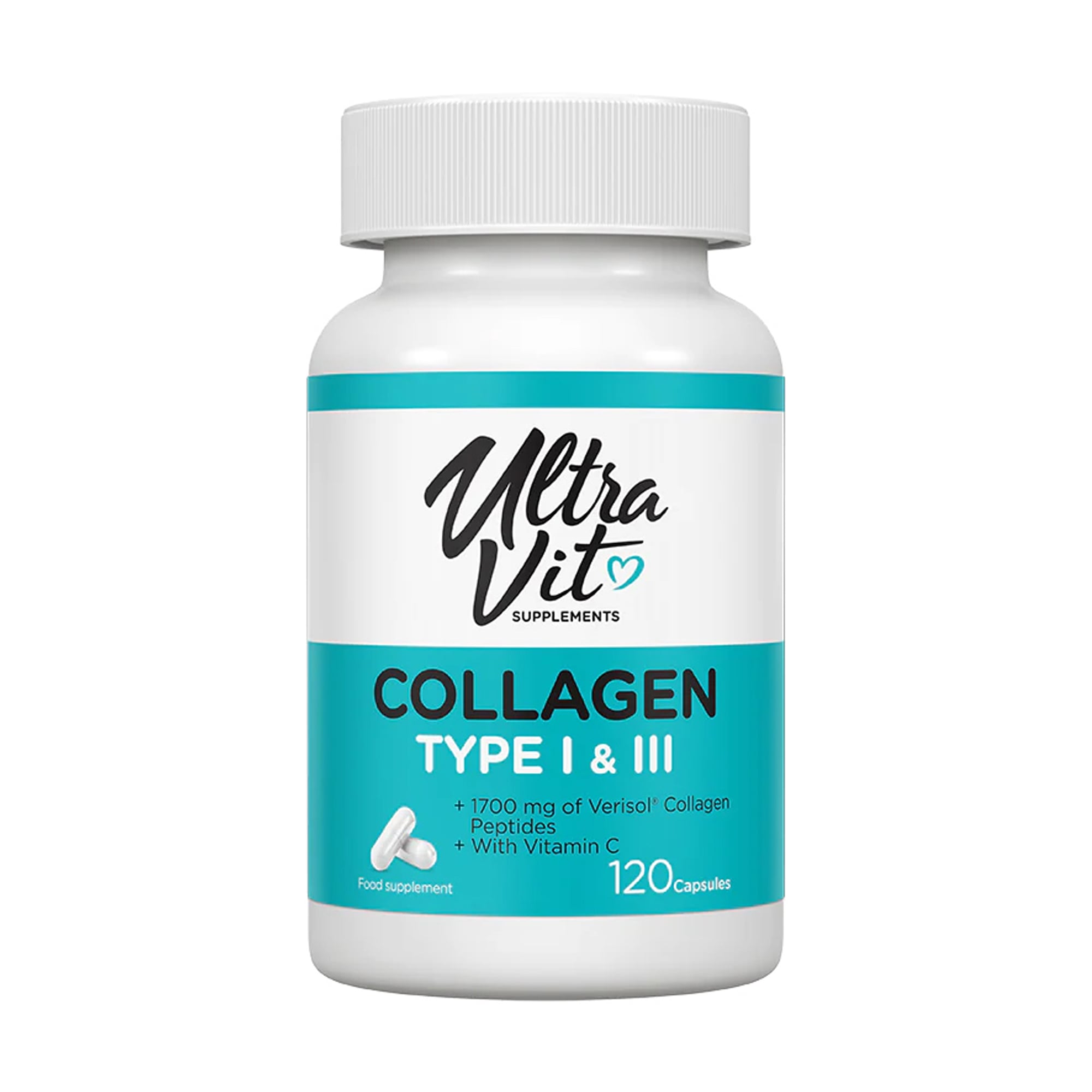 Колаген тип 1 та 3 UltraVit Collagen Type l &amp; lll, 120 капсул